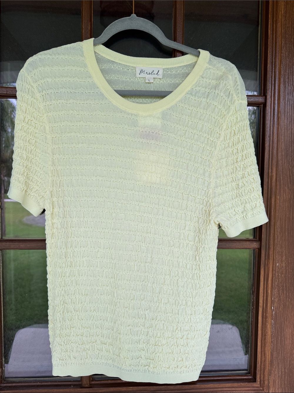 Marled Pale Yellow Textured Short-Sleeve Tee
